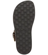 Sam Edelman Lucy Leather Criss Cross Buckle Hardware Slide Sandals