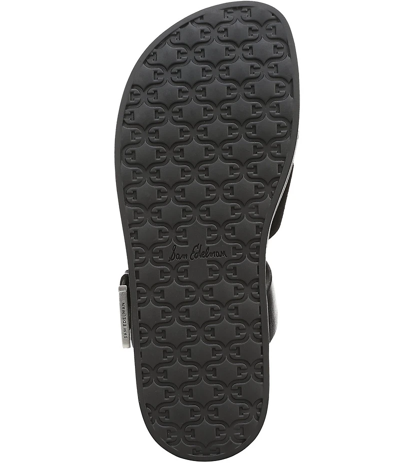 Sam Edelman Lucy Suede and Leather Criss Cross Buckle Hardware Slide Sandals