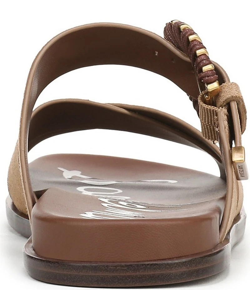Sam Edelman Lucy Suede Criss Cross Buckle Hardware Slide Sandals