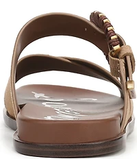 Sam Edelman Lucy Suede Criss Cross Buckle Hardware Slide Sandals