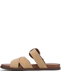 Sam Edelman Lucy Suede Criss Cross Buckle Hardware Slide Sandals