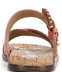 Sam Edelman Lucy Woven Raffia Criss Cross Buckle Hardware Slide Sandals