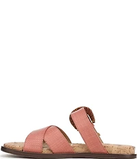Sam Edelman Lucy Woven Raffia Criss Cross Buckle Hardware Slide Sandals