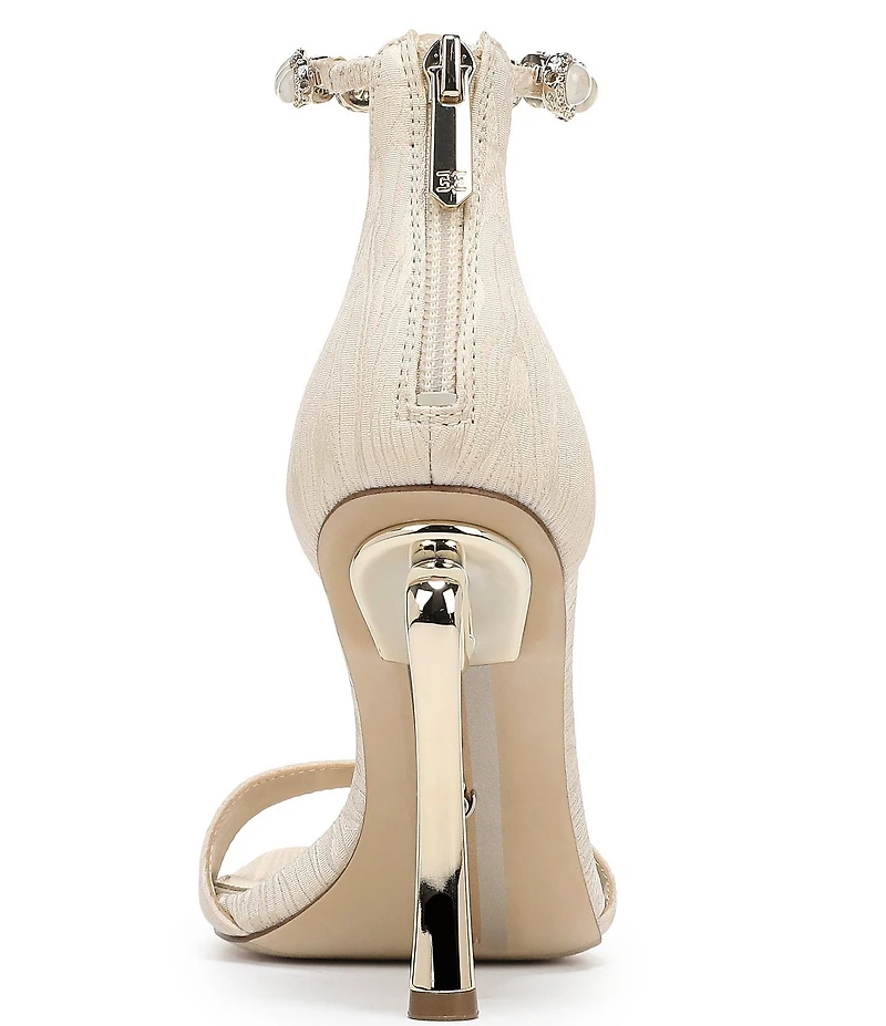Sam Edelman Lyra Pearl Embellished Ankle Strap Dress Sandals