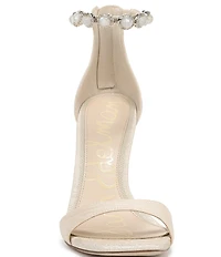 Sam Edelman Lyra Pearl Embellished Ankle Strap Dress Sandals