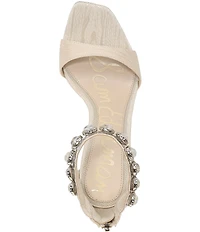 Sam Edelman Lyra Pearl Embellished Ankle Strap Dress Sandals