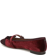 Sam Edelman Madi Velvet Jewel Ornament Cap Toe Mary Jane Flats