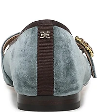 Sam Edelman Madi Velvet Jewel Ornament Cap Toe Mary Jane Flats