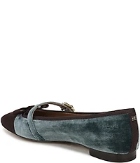 Sam Edelman Madi Velvet Jewel Ornament Cap Toe Mary Jane Flats
