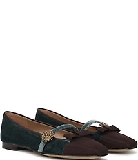 Sam Edelman Madi Velvet Jewel Ornament Cap Toe Mary Jane Flats