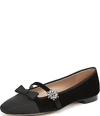 Sam Edelman Madi Velvet Jewel Ornament Cap Toe Mary Jane Flats