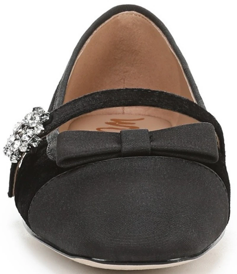 Sam Edelman Madi Velvet Jewel Ornament Cap Toe Mary Jane Flats