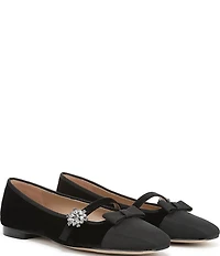 Sam Edelman Madi Velvet Jewel Ornament Cap Toe Mary Jane Flats