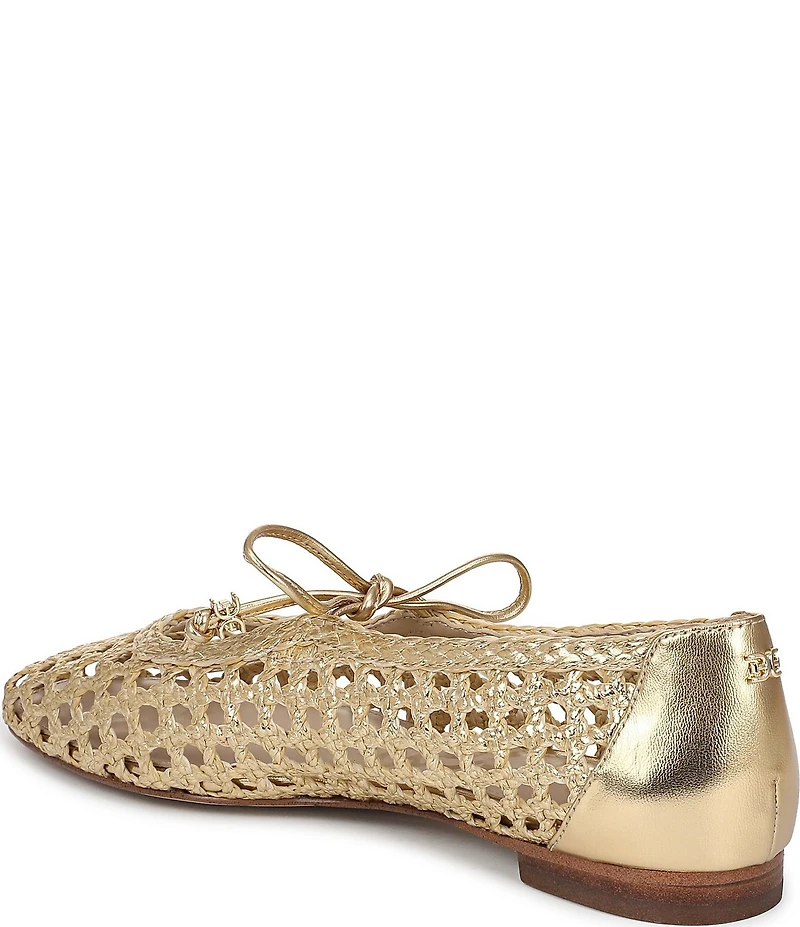 Sam Edelman Marcie Woven Raffia Bow Ballet Flats