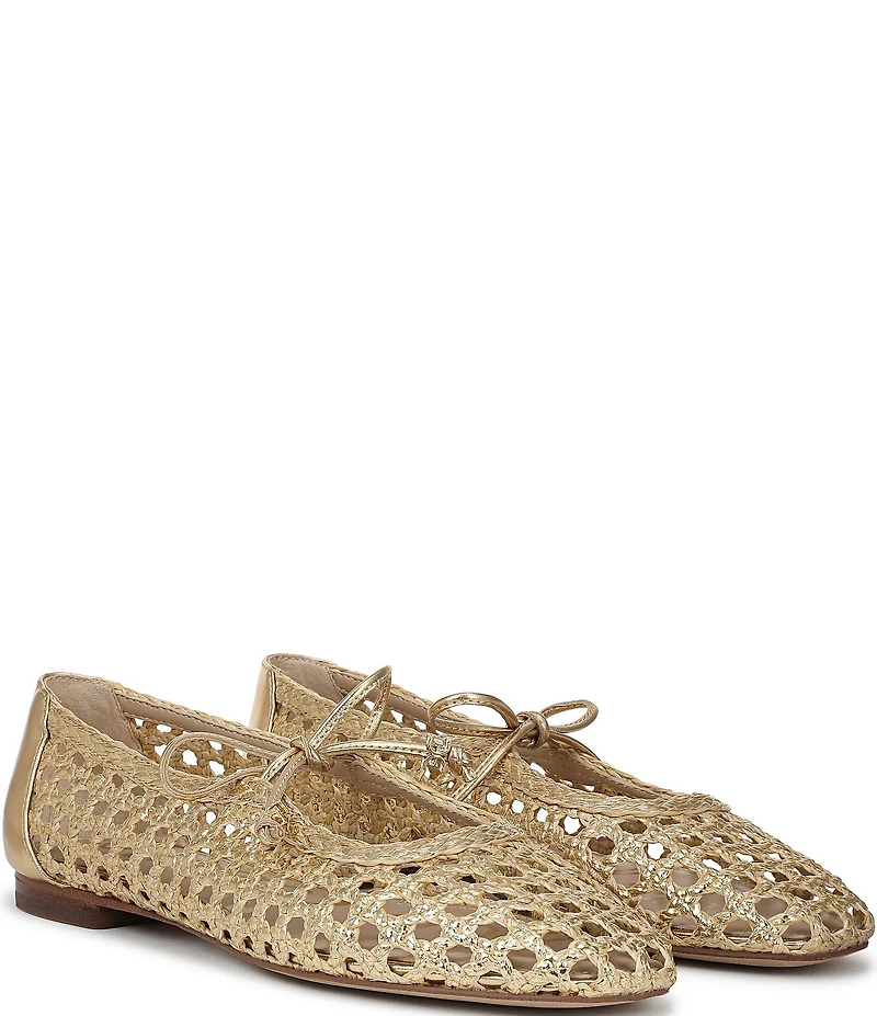 Sam Edelman Marcie Woven Raffia Bow Ballet Flats