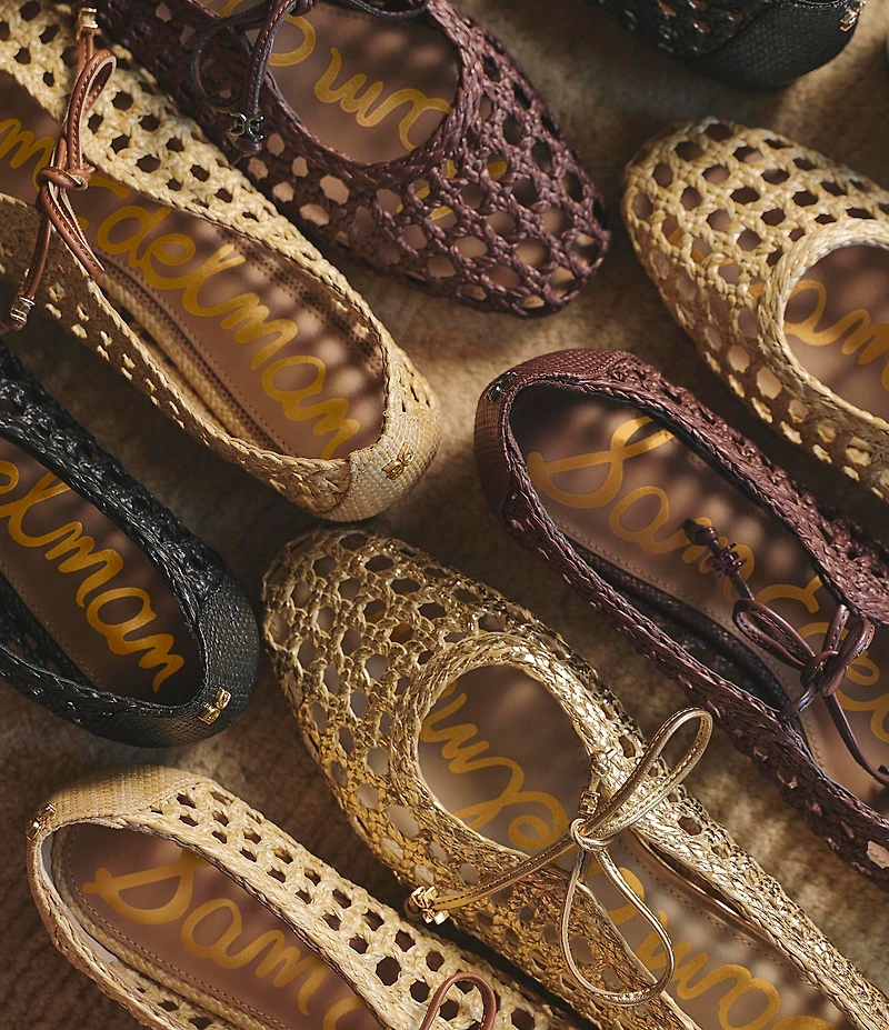 Sam Edelman Marcie Woven Raffia Bow Ballet Flats
