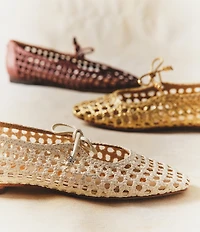Sam Edelman Marcie Woven Raffia Bow Ballet Flats