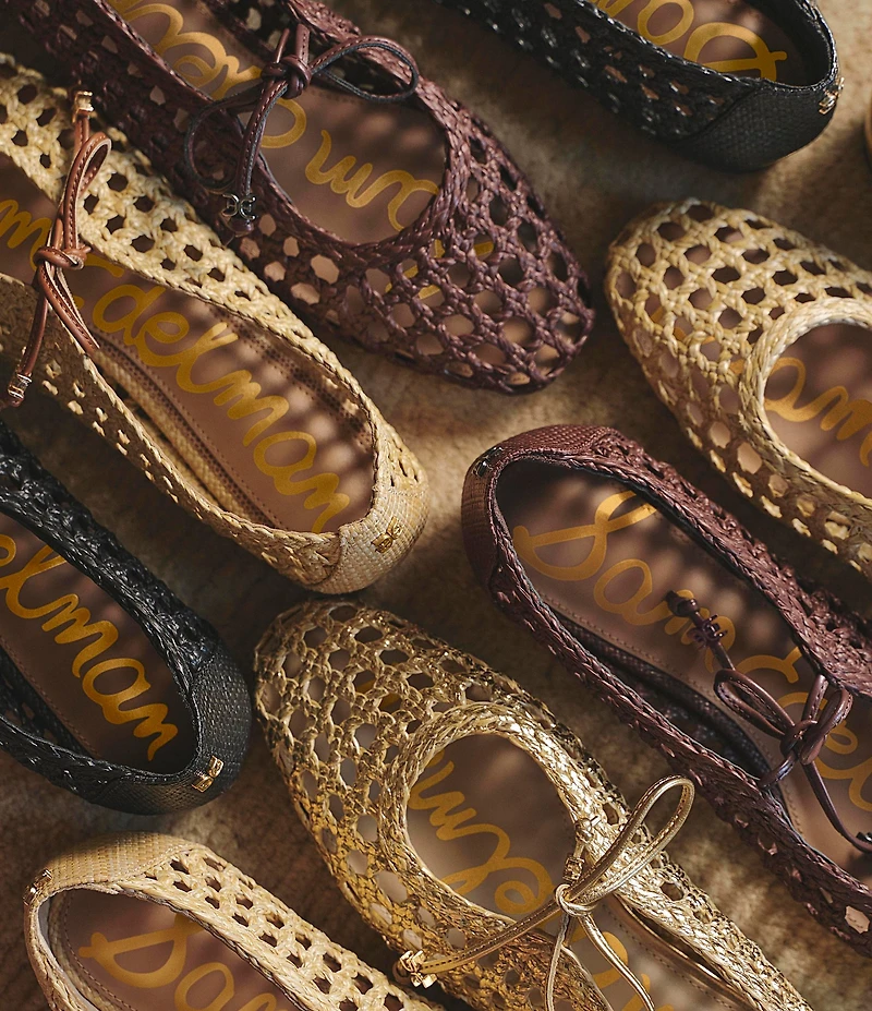 Sam Edelman Marcie Woven Raffia Bow Ballet Flats