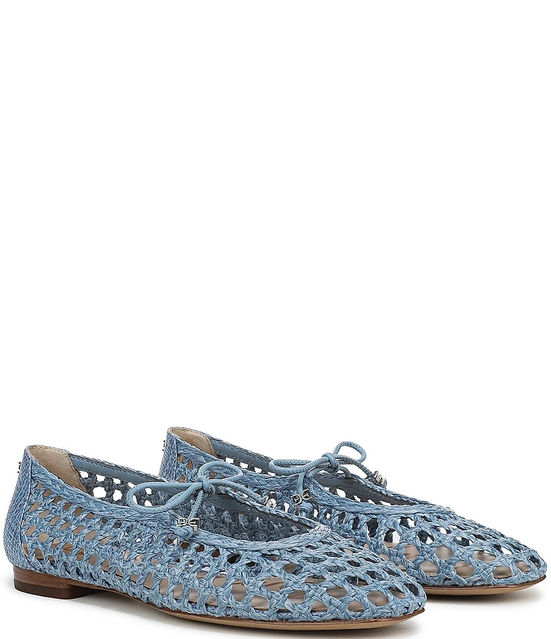 Sam Edelman Marcie Woven Raffia Bow Ballet Flats