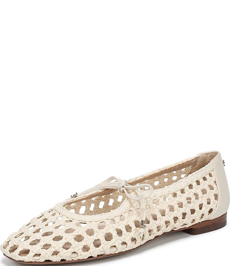 Sam Edelman Marcie Woven Raffia Bow Ballet Flats
