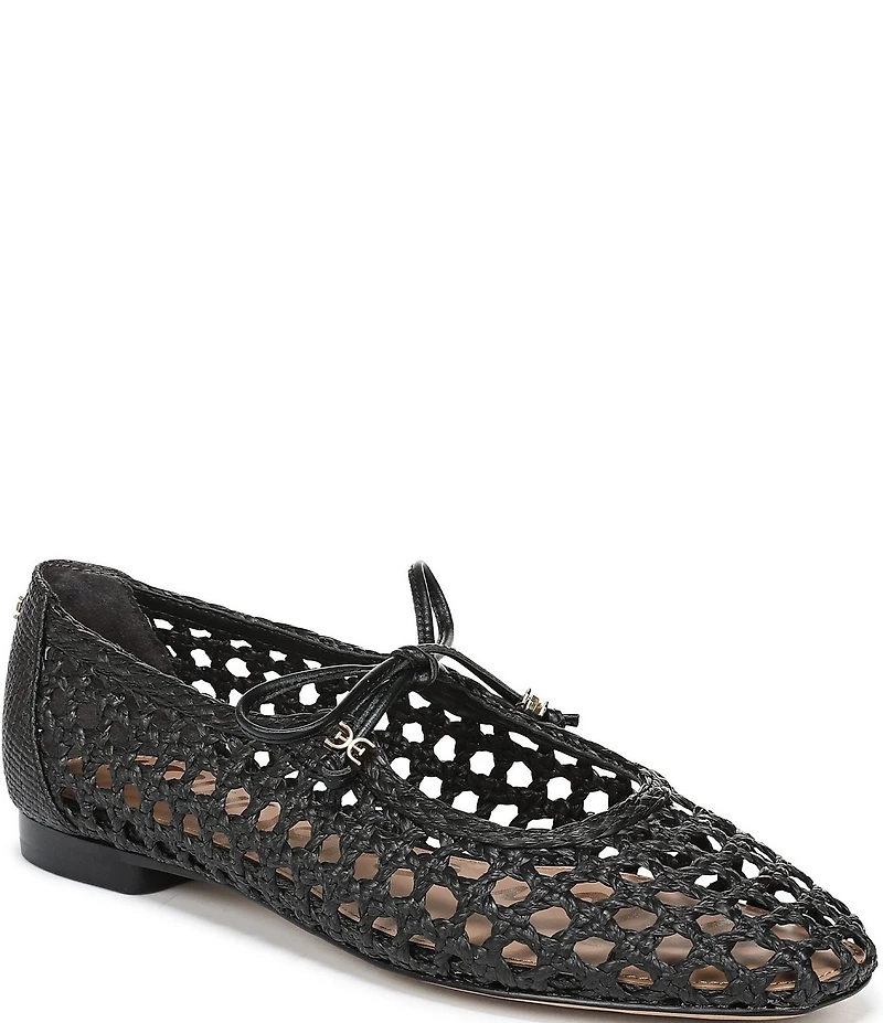 Sam Edelman Marcie Woven Raffia Bow Ballet Flats