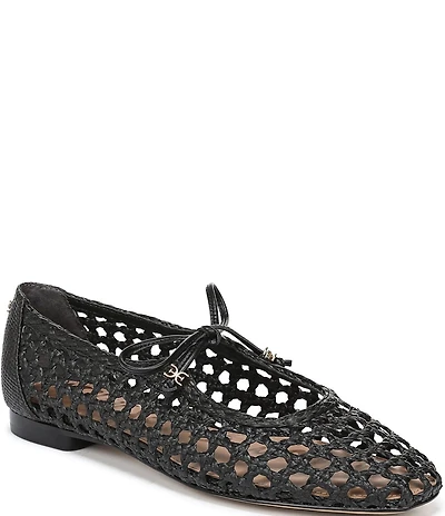 Sam Edelman Marcie Woven Raffia Bow Ballet Flats