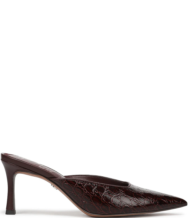 Sam Edelman Margeaux Crocodile Embossed Leather Dress Mules