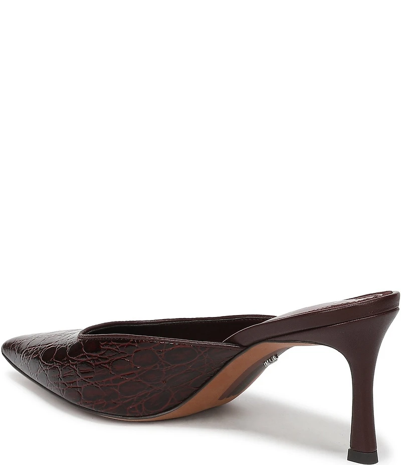 Sam Edelman Margeaux Crocodile Embossed Leather Dress Mules