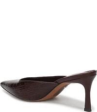 Sam Edelman Margeaux Crocodile Embossed Leather Dress Mules