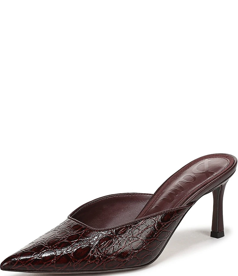 Sam Edelman Margeaux Crocodile Embossed Leather Dress Mules
