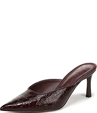 Sam Edelman Margeaux Crocodile Embossed Leather Dress Mules