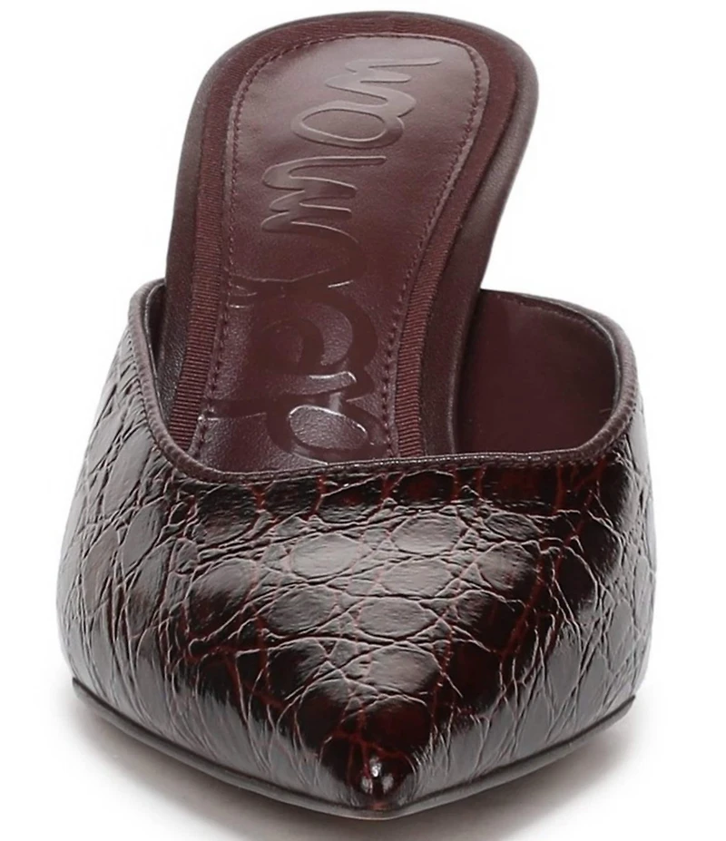 Sam Edelman Margeaux Crocodile Embossed Leather Dress Mules