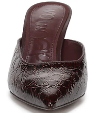 Sam Edelman Margeaux Crocodile Embossed Leather Dress Mules