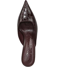 Sam Edelman Margeaux Crocodile Embossed Leather Dress Mules