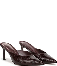 Sam Edelman Margeaux Crocodile Embossed Leather Dress Mules