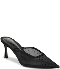 Sam Edelman Margeaux High Vamp Polka Dot Mesh Pointed Toe Dress Mules