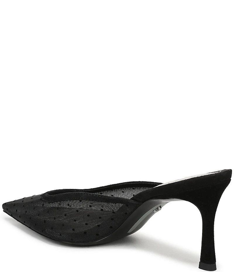 Sam Edelman Margeaux High Vamp Polka Dot Mesh Pointed Toe Dress Mules