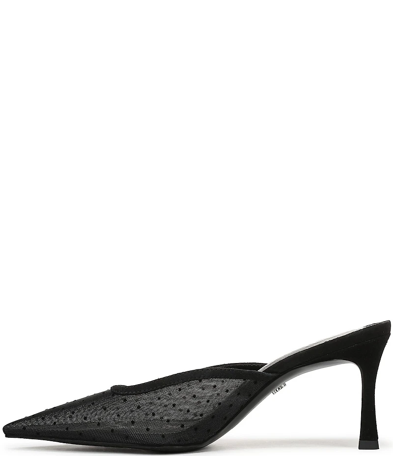 Sam Edelman Margeaux High Vamp Polka Dot Mesh Pointed Toe Dress Mules