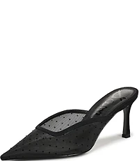 Sam Edelman Margeaux High Vamp Polka Dot Mesh Pointed Toe Dress Mules