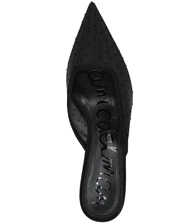 Sam Edelman Margeaux High Vamp Polka Dot Mesh Pointed Toe Dress Mules
