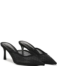 Sam Edelman Margeaux High Vamp Polka Dot Mesh Pointed Toe Dress Mules