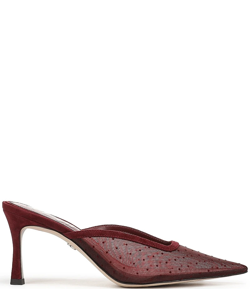 Sam Edelman Margeaux High Vamp Polka Dot Mesh Pointed Toe Dress Mules