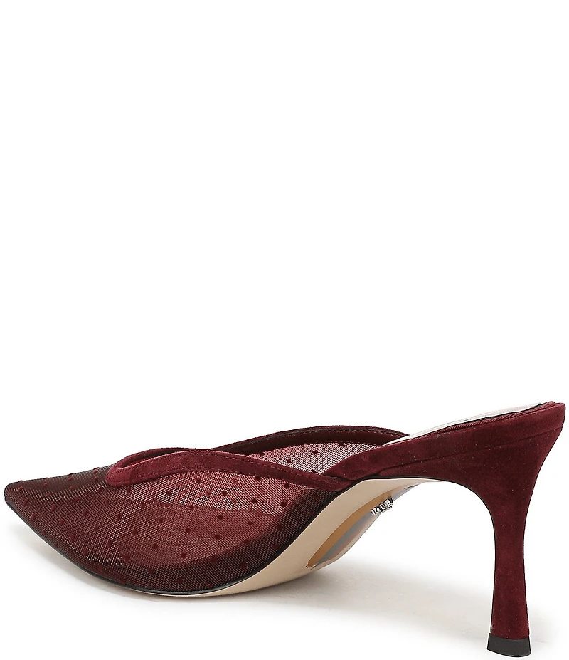 Sam Edelman Margeaux High Vamp Polka Dot Mesh Pointed Toe Dress Mules