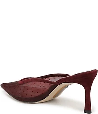 Sam Edelman Margeaux High Vamp Polka Dot Mesh Pointed Toe Dress Mules