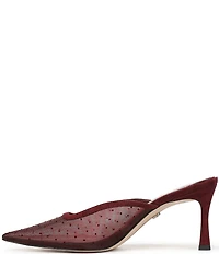 Sam Edelman Margeaux High Vamp Polka Dot Mesh Pointed Toe Dress Mules
