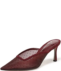 Sam Edelman Margeaux High Vamp Polka Dot Mesh Pointed Toe Dress Mules