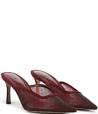 Sam Edelman Margeaux High Vamp Polka Dot Mesh Pointed Toe Dress Mules