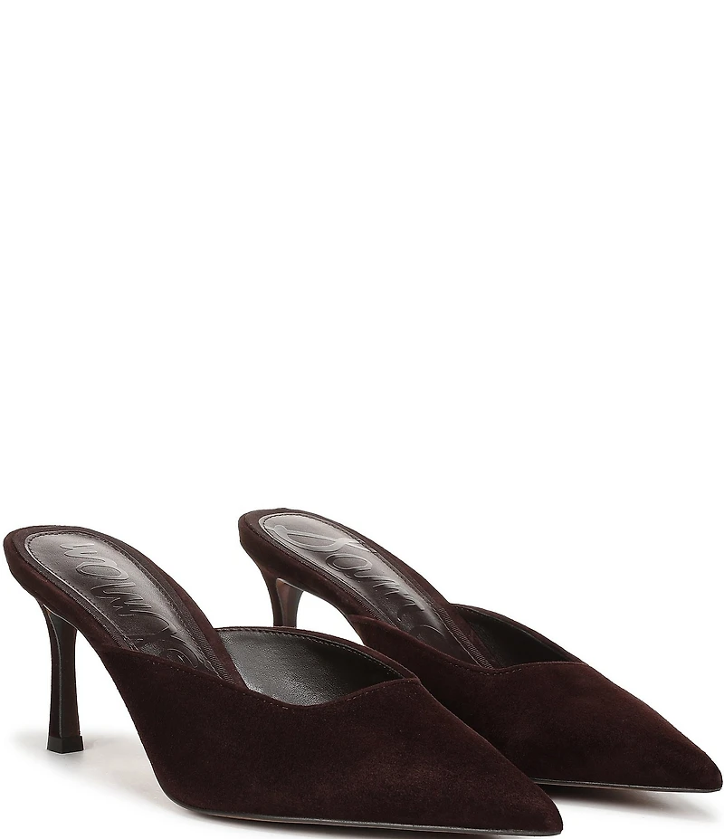 Sam Edelman Margeaux High Vamp Suede Pointed Toe Dress Mules