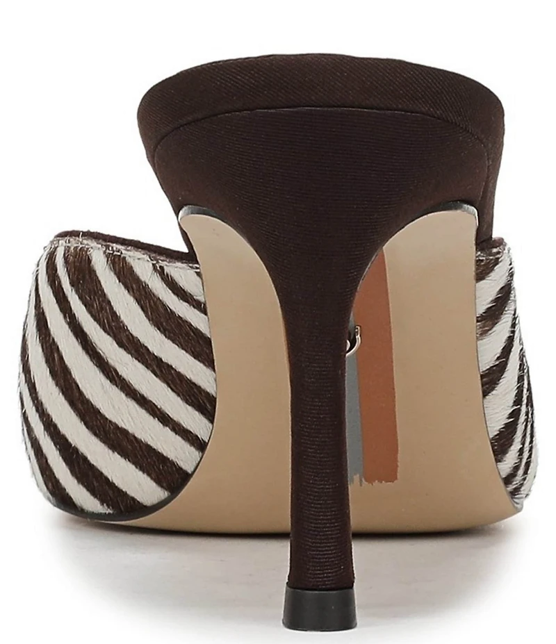 Sam Edelman Margeaux High Vamp Zebra Print Calf Hair Pointed Toe Dress Mules