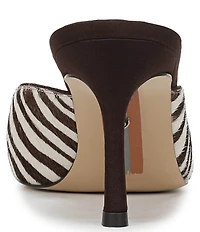 Sam Edelman Margeaux High Vamp Zebra Print Calf Hair Pointed Toe Dress Mules